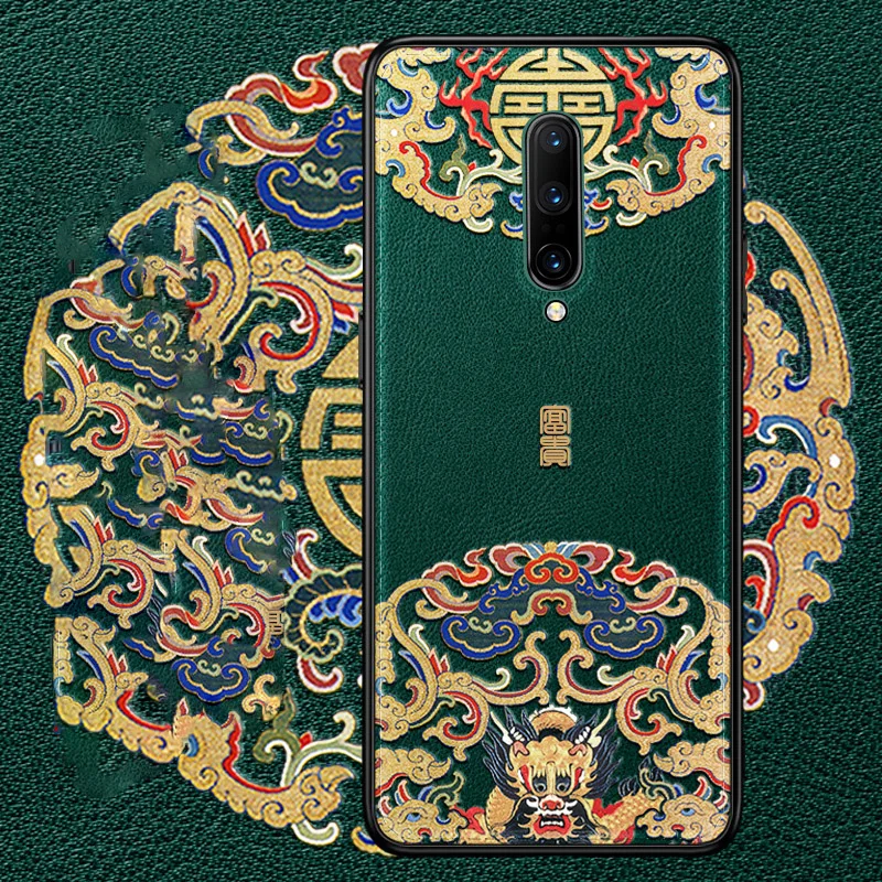 Тисненая кожа задняя крышка для Oneplus 7 One Plus 7 Oneplus7 Pro Чехол специальный китайский стиль чехол для телефона s Aixuan