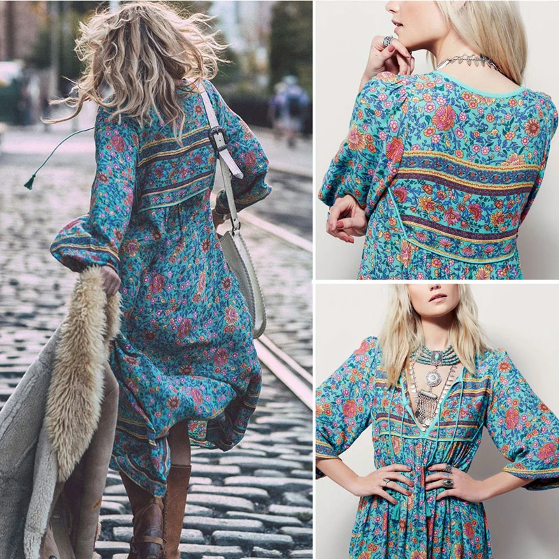 Женское летнее платье в этническом стиле Модные Вечерние Платья миди