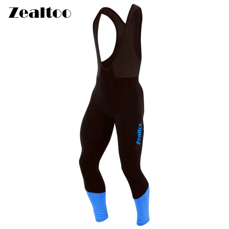 Зимние теплые флисовые синие велосипедные длинные штаны Zealtoo 9D гелевые