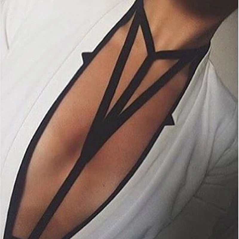 Adjustable Exotic Apparel black Harness belt bra Sexy lingerie Chain Necklace Body Jewelry Women Beach Collares | Украшения и