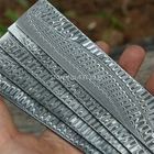 Лезвие для ножа из дамасской стали, с волнистымкилевым узором, термообработка, 1 шт.