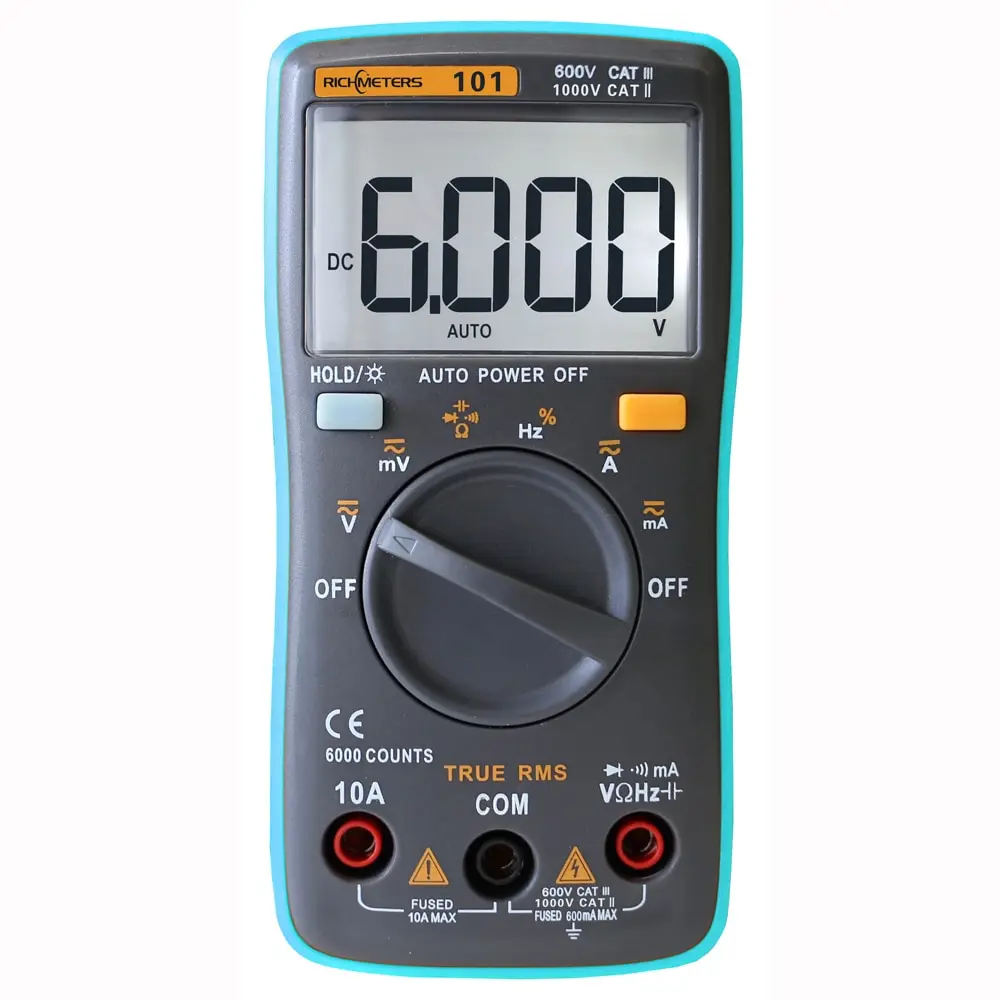 RICHMETERS RM101 Цифровой мультиметр DC AC напряжение измеритель тока сопротивление диода