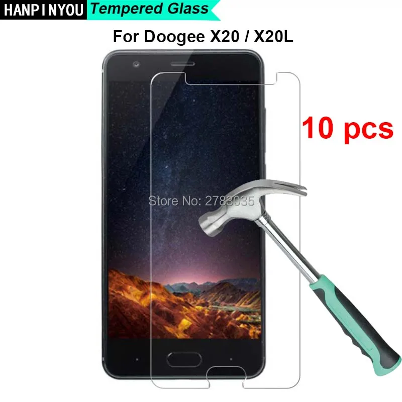 

10 Pcs/Lot For Doogee X20 / X20L 5.0" New 9H Hardness 2.5D Ultra-thin Toughened Tempered Glass Film Screen Protector Guard