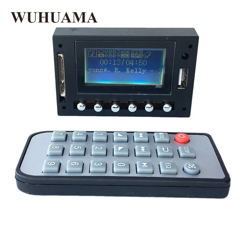 Синий светодиодный MP3 WAV WMA плеер модуль Bluetooth FM SD USB аудио декодер плата с