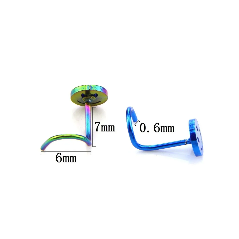 6 шт./компл. смешанные стальные кольца для носа Nariz пирсинг Серебряное кольцо и губ