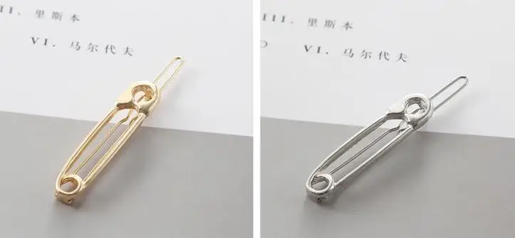 Корейская заколка для волос металлическая винтажная Золотая аксессуары