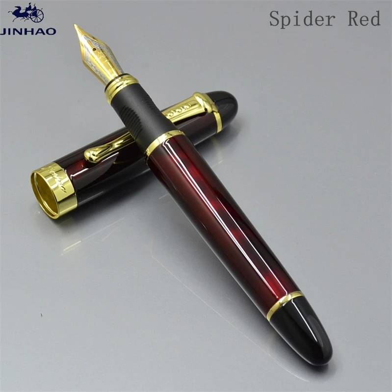JINHAO X450 класса люкс 0,5 или 1,0 мм наконечник Металл Китайская каллиграфия перьевая ручка, канцелярские принадлежности для офиса, школьные принадлежности, бренд ручек молочного цвета
