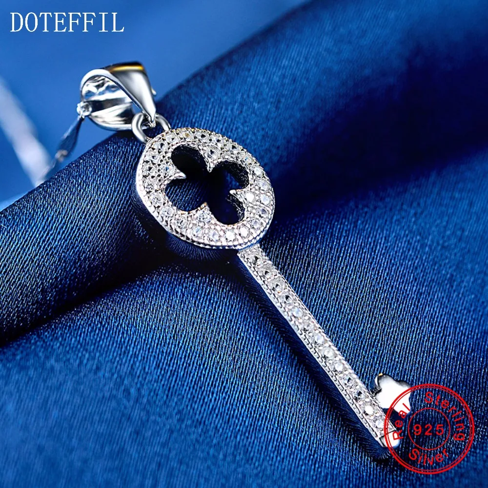 Женское ожерелье из серебра 925 пробы с фианитами|key necklace|jewelry necklacenecklace high quality |