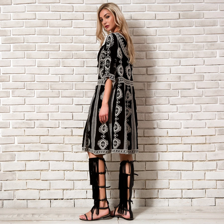 Для женщин Boho Кружева Бикини Cover Up 2018 новые летние поступления Половина рукава