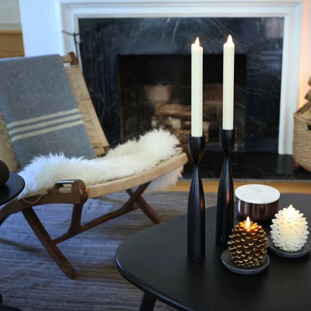 Ksperway набор из 2 беспламенных конусных свечей восковая поверхность с таймером и