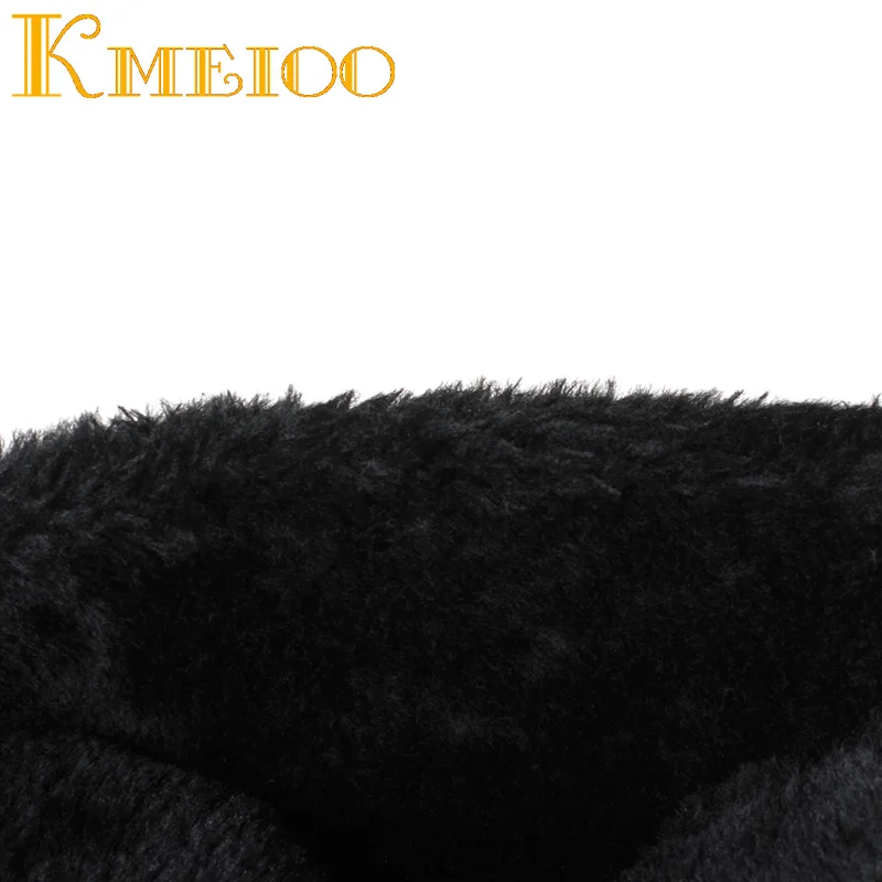 Kmeioo зимние ботинки на плоской подошве сапоги круглый носок Замшевые женские до