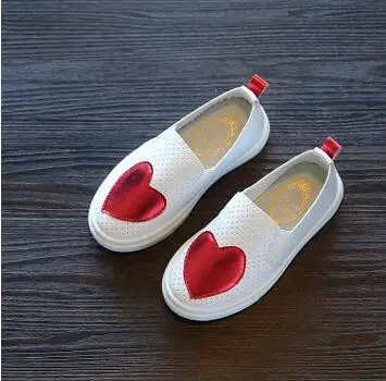 red Новые детские для маленьких девочек Дети Slip-On кроссовки обувь для девочек белый цветочный школьная обувь полые Повседневное кроссовки 24 - Цвет: red