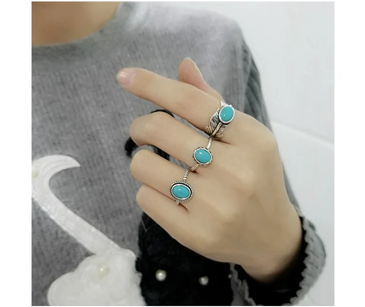Factory creative crafts S925 pure silver ring women's retro gem jewelry European and American fashion | Украшения и