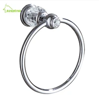 chrome crystal brass bathroom hardware set solid luxury towel ring wall mounted glass decorated bathroom accessories