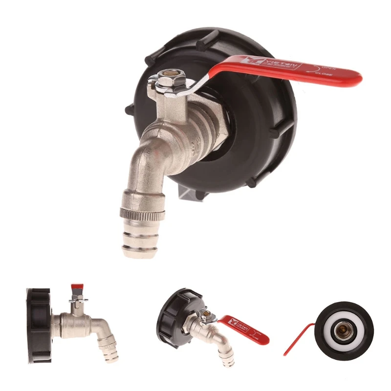 

IBC, большой резервуар для пищевых продуктов дренажный адаптер 2,36 дюйма, с грубой резьбой до 3/4 дюйма, латунный клапан для смесителя шланга