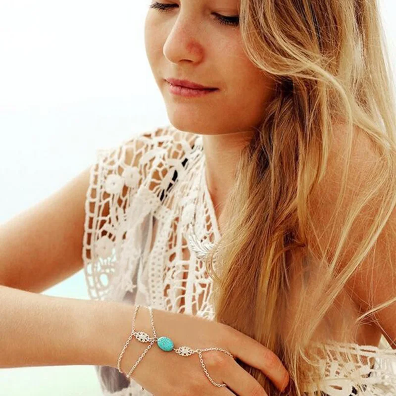 Модный браслет из цепочки в стиле панк Посеребренная Женская металлическая