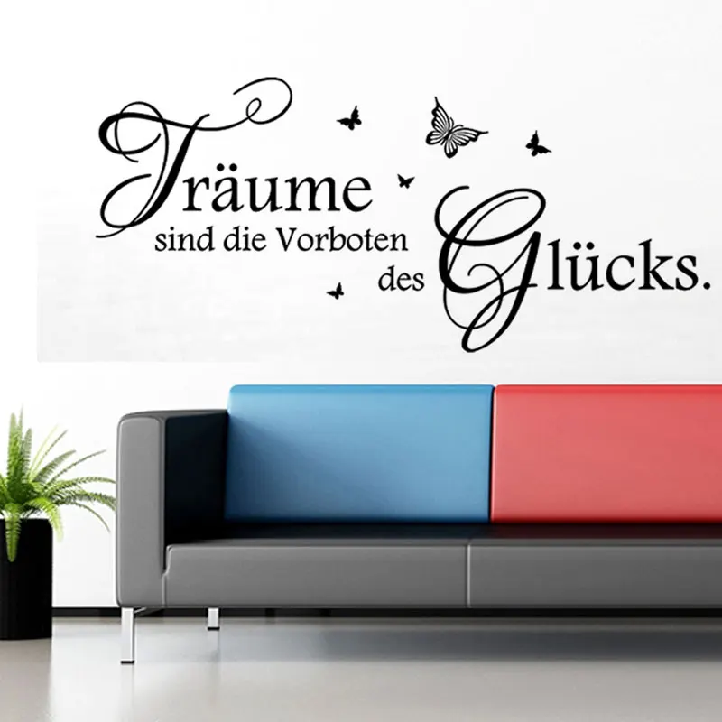 

Stickers Quote Traeume-sind-die-vorboten Wall Art Decals Design Wall Decor For Living Room Home Decor Poster House Decoration
