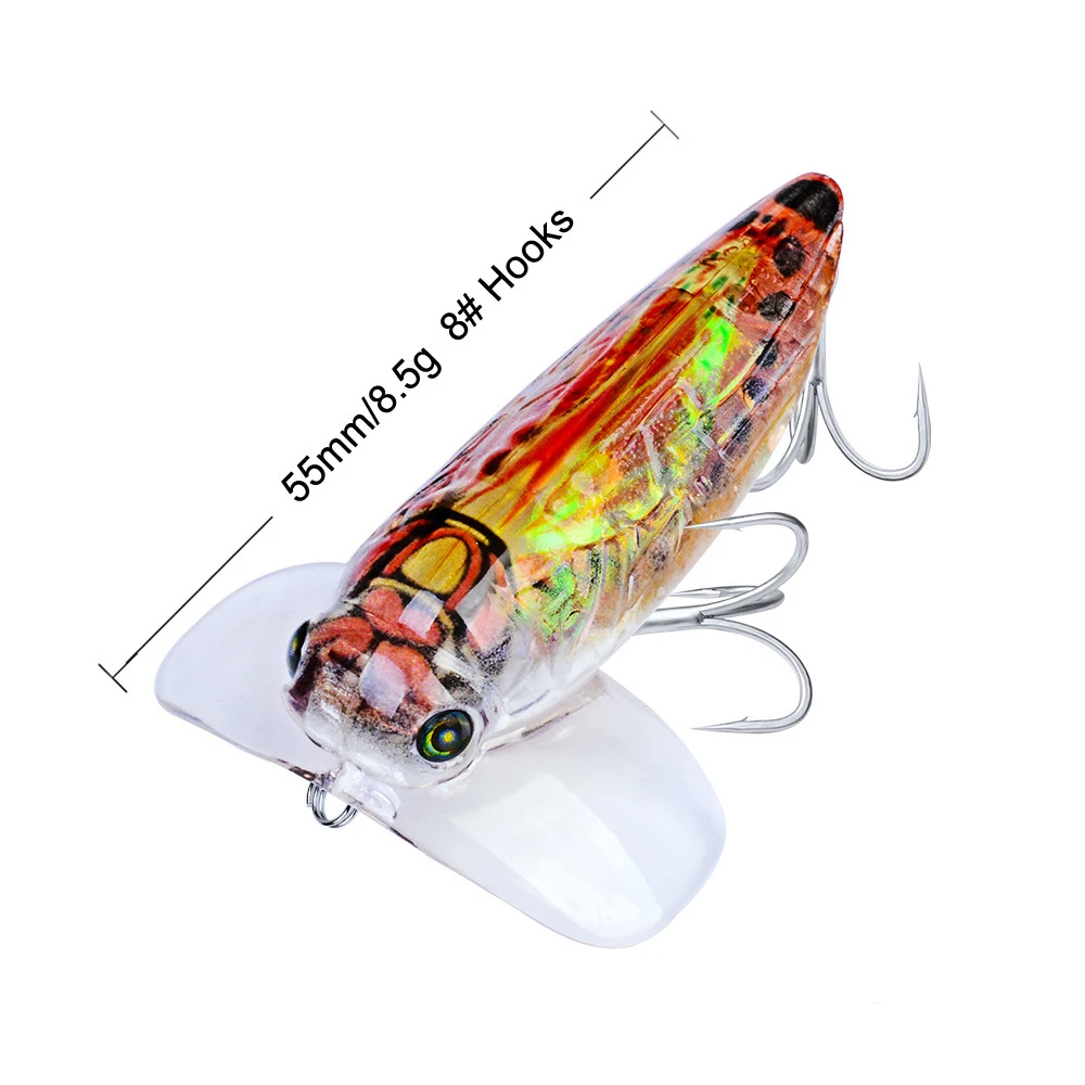 1PC insect Lures 8.5g-0.30oz Hard Bee Fishing Bait 5.5CM-2.17'' Tackle with 8# BKB Hook | Спорт и развлечения