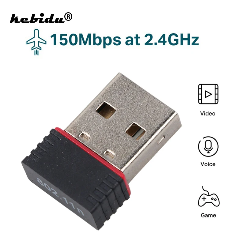 Kebidu мини беспроводной usb адаптер Wi Fi 150 Мбит/с приемник 802.11n ethernet сетевой карты для