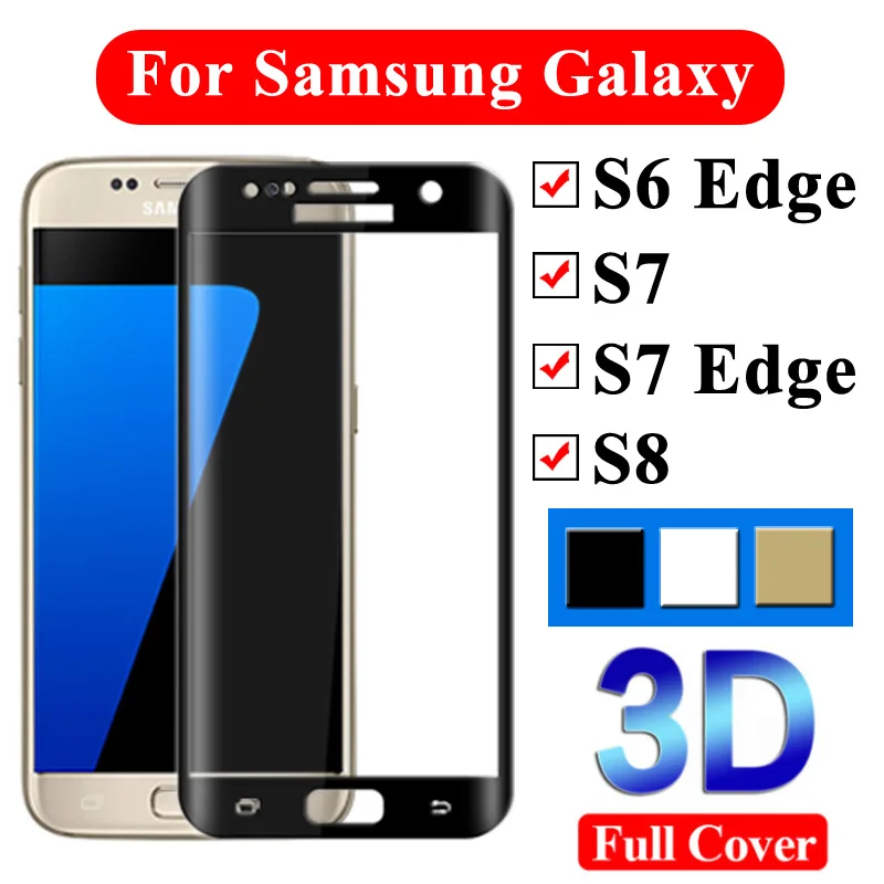 

3D Tempered Glass On The For Samsung Galaxy S7 Edge Screen Protector for Samsyng S6 Armor S7edge S 7 6 Tremp 7s protective glass