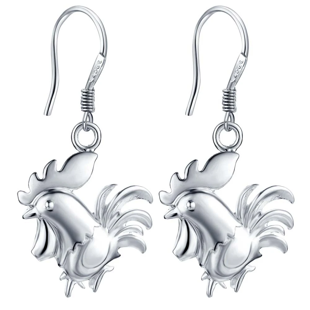 Fashion Jewelry Sets Silver color rooster pendant necklace &amp earrings Cute party style for woman good quality | Украшения и