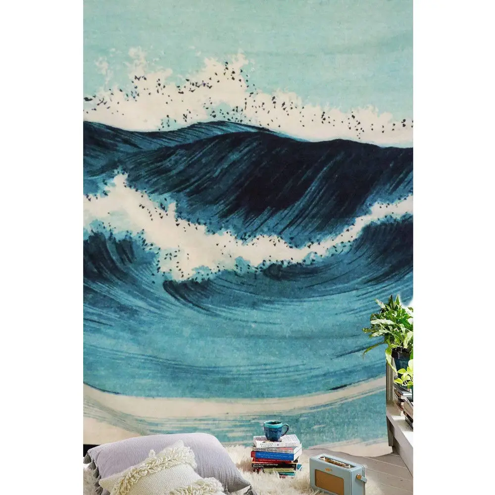 New Sea Wave Hanging Wall Tapestry Hippie Throw Bedspread Home Decor Art |