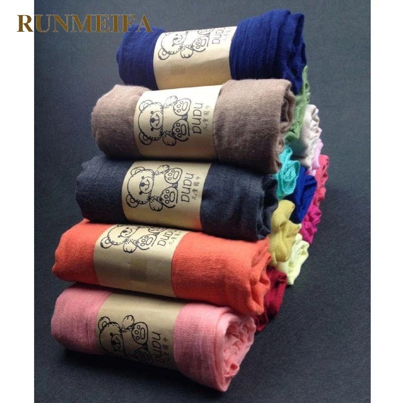 RUNMEIFA Лидер продаж осень/зима для женщин/детей шарфы сплошной хлопок теплый