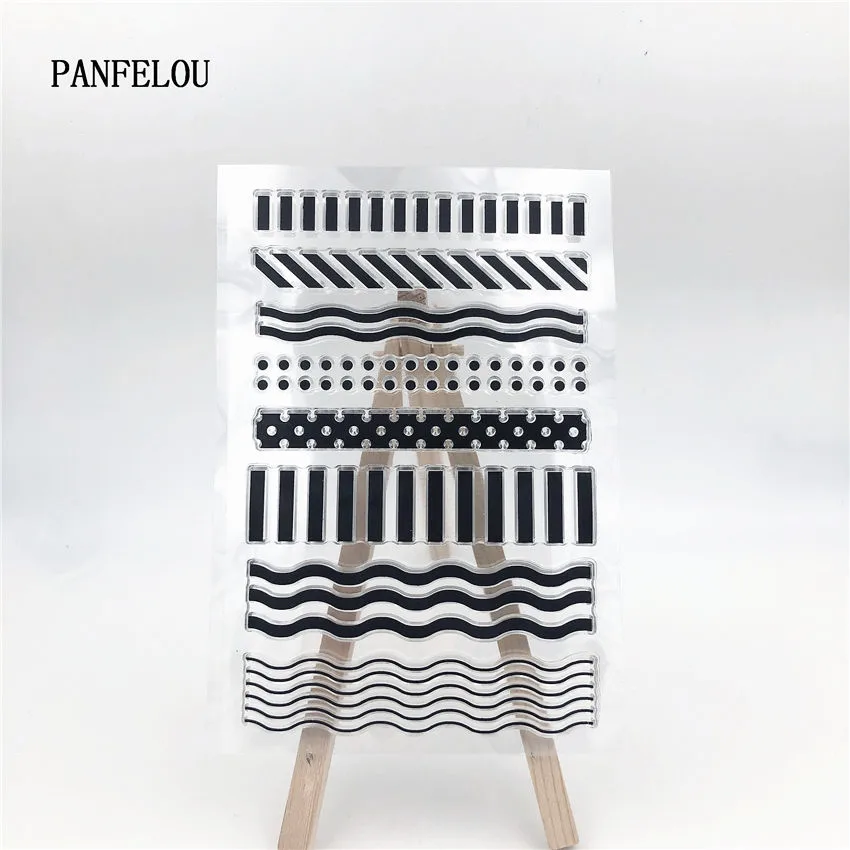 PANFELOU границы полоса прозрачный силиконовый штамп/печать для DIY