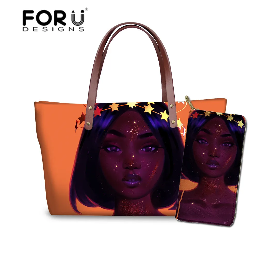FORUDESIGNS женские сумки для черного искусства афро девушки дизайнерская сумка и