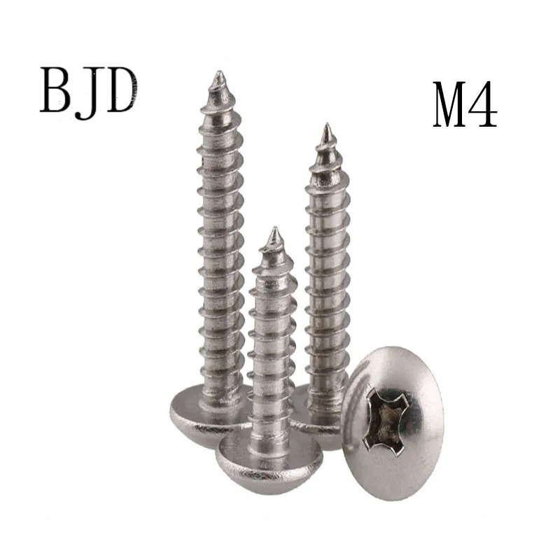 50 шт. M4 * 6 5/50 Винты 4 мм JISB1122T из нержавеющей стали с грибовидной головкой