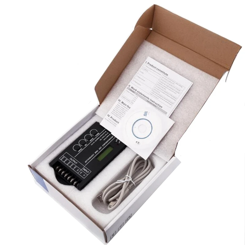 Wonlukiy DC12V/24 V 5 канал RGB светодиодный контроллер CD-ROM время DIY общий анод с USB кабель в