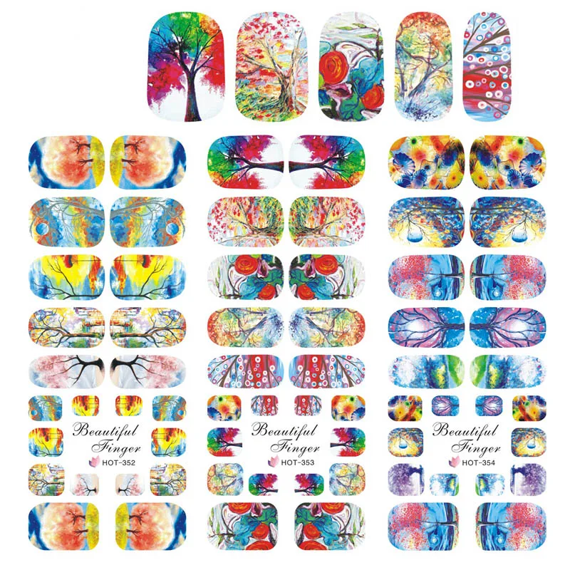 Красочная Абстрактная живопись дерево полная обложка фотообои переводные