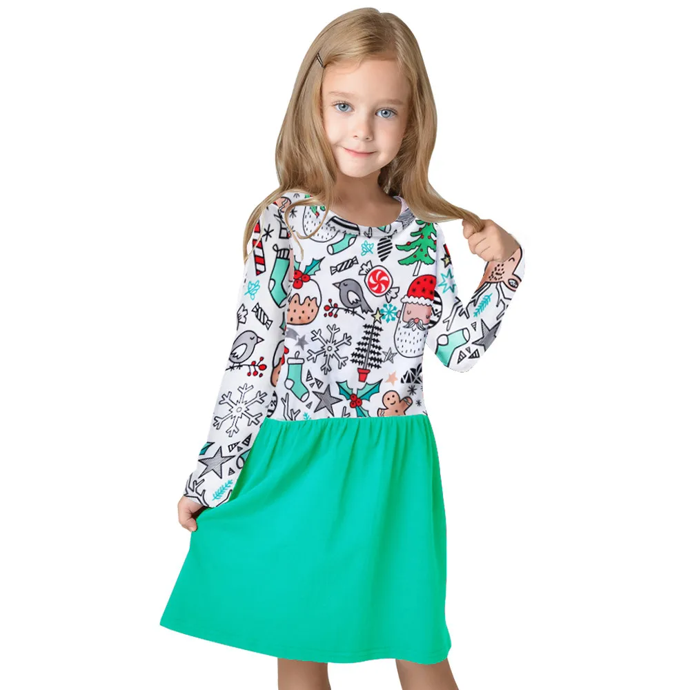 New Spring Christmas Dresses Toddler Kids Baby Girl Cartoon Princess For Girls Clothes Clothing vestidos | Детская одежда и обувь