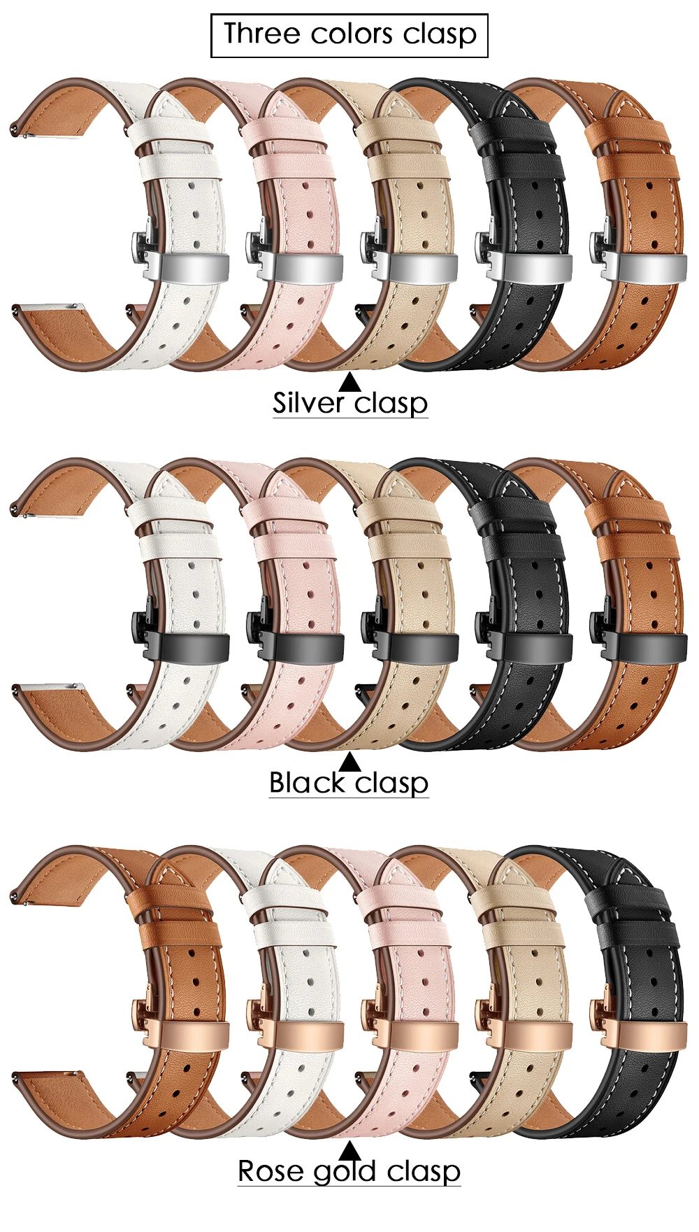 22 мм Высокое качество Бабочка застежка кожаный ремешок для samsung Galaxy Watch 46 мм S3 браслет ремешок для Huami Amazfit/HUAWEI часы GT