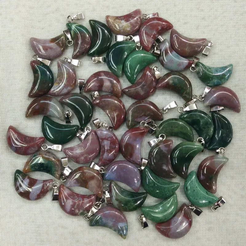 2017 мода высокое качество натуральный индийский оникс полумесяц подвеска в форме