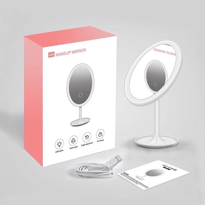 Зеркало для макияжа с USB-зарядкой и светодиодсветодиодный подсветкой | Красота