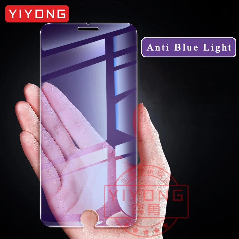 YIYONG закаленное стекло для iPhone 6 6s 7 8 Plus HD прозрачный анти синий луч света экран протектор для iPhone X XR XS Max стекло
