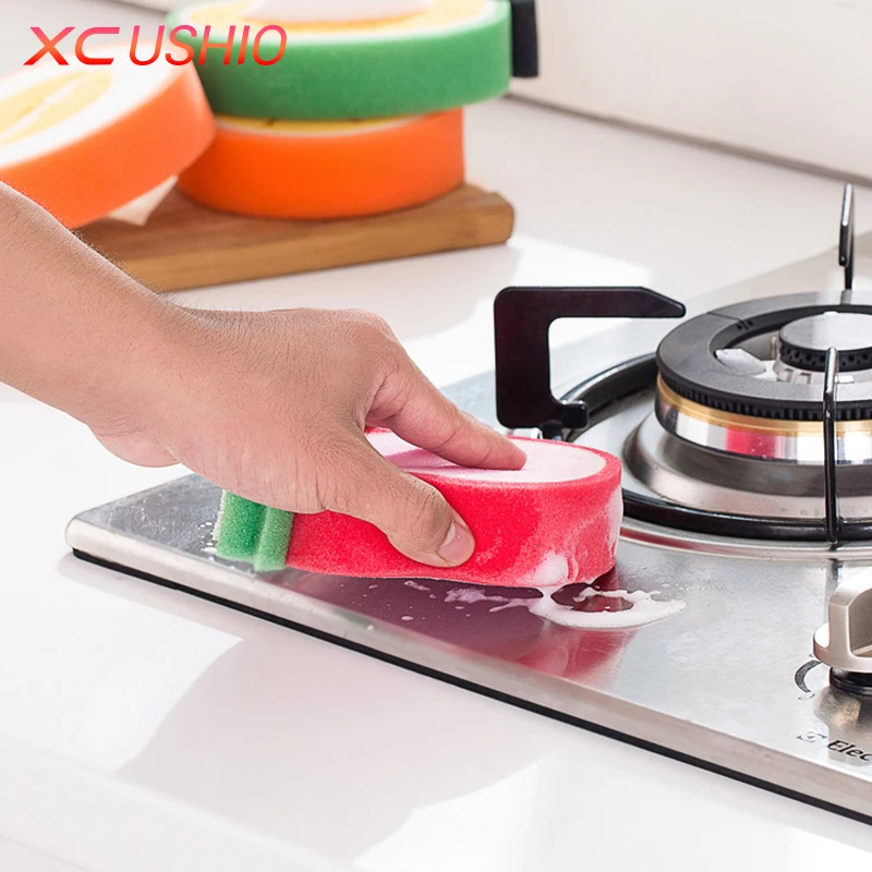 2 шт. губки в форме фруктов посуда стеклянная моющаяся губка для кухни инструмент