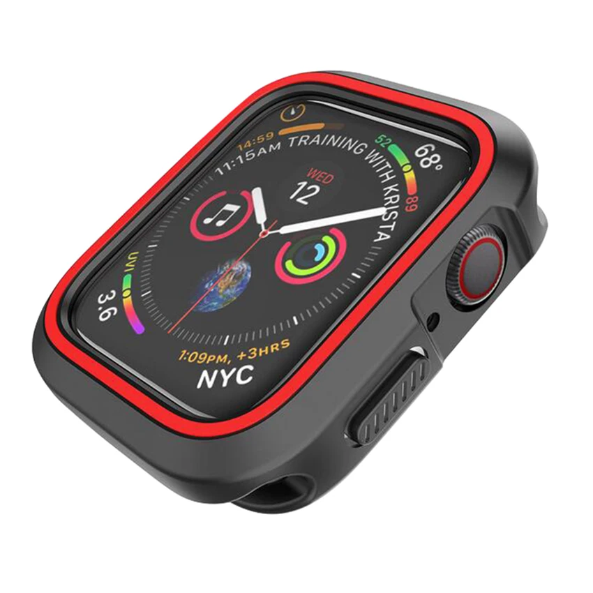 Силиконовый чехол для Apple Watch 42 мм 38 40 44 спортивный ремешок рамка резиновый мягкий