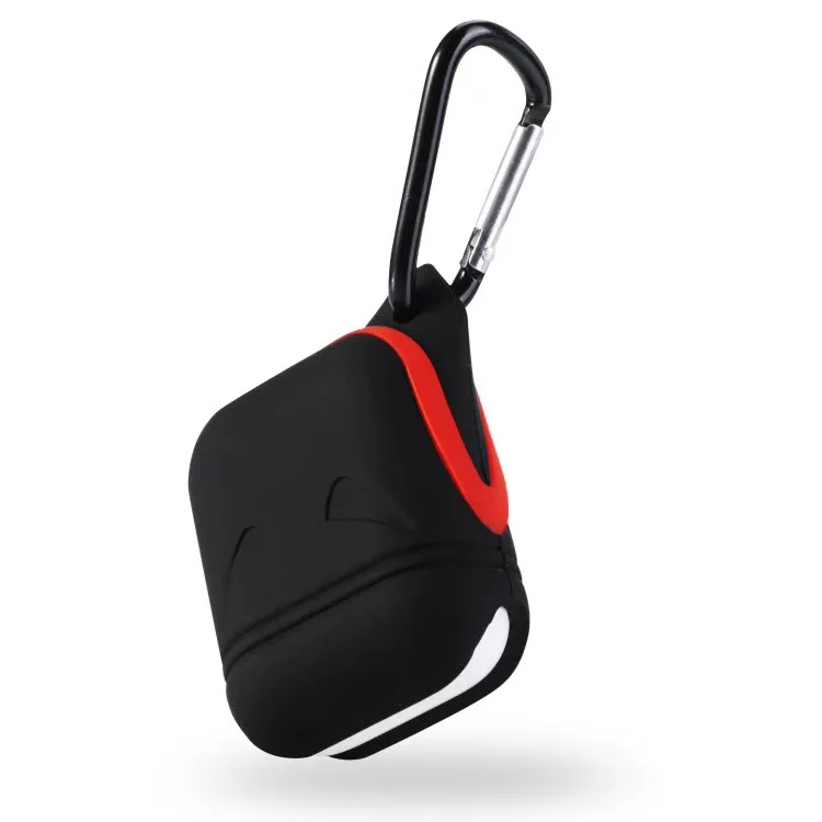 blackred Новейшие прочные силиконовые Противоударные Защитные красочные Airpods Чехлы облегающий рукав Чехол Коробка для Аксессуары для наушников Капа - Цвет: blackred
