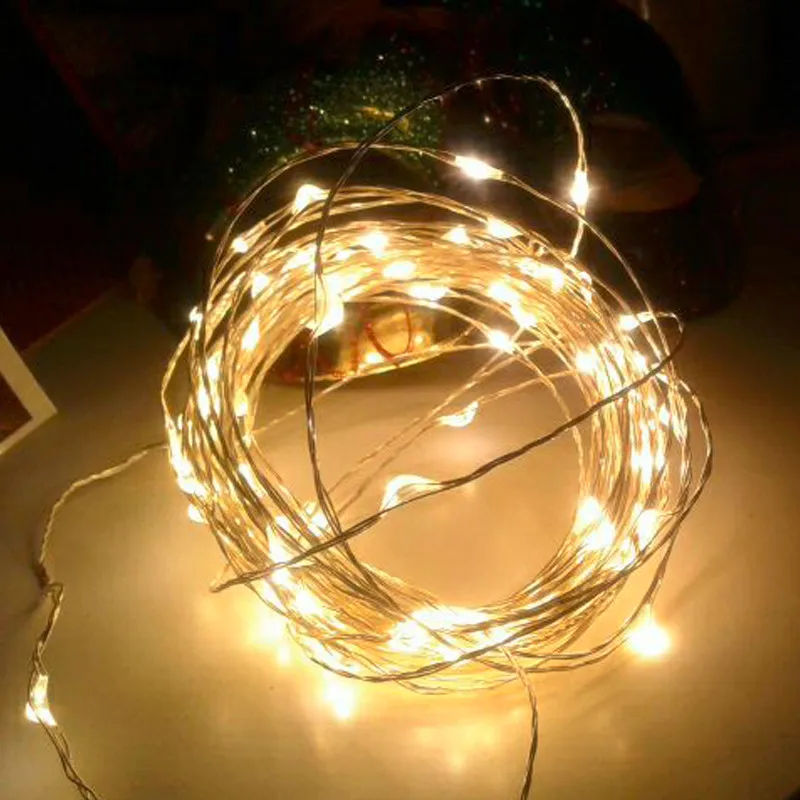 

5 Pieces/Lot 2M/20 Lights Party Decoration Light String For Outdoor Multicolor LED Light String On A Silver Wire