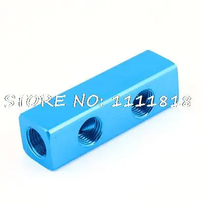 

Blue 1/4"PT 2 Way Air Pneumatic Cylinder Aluminum Manifold Block Splitter