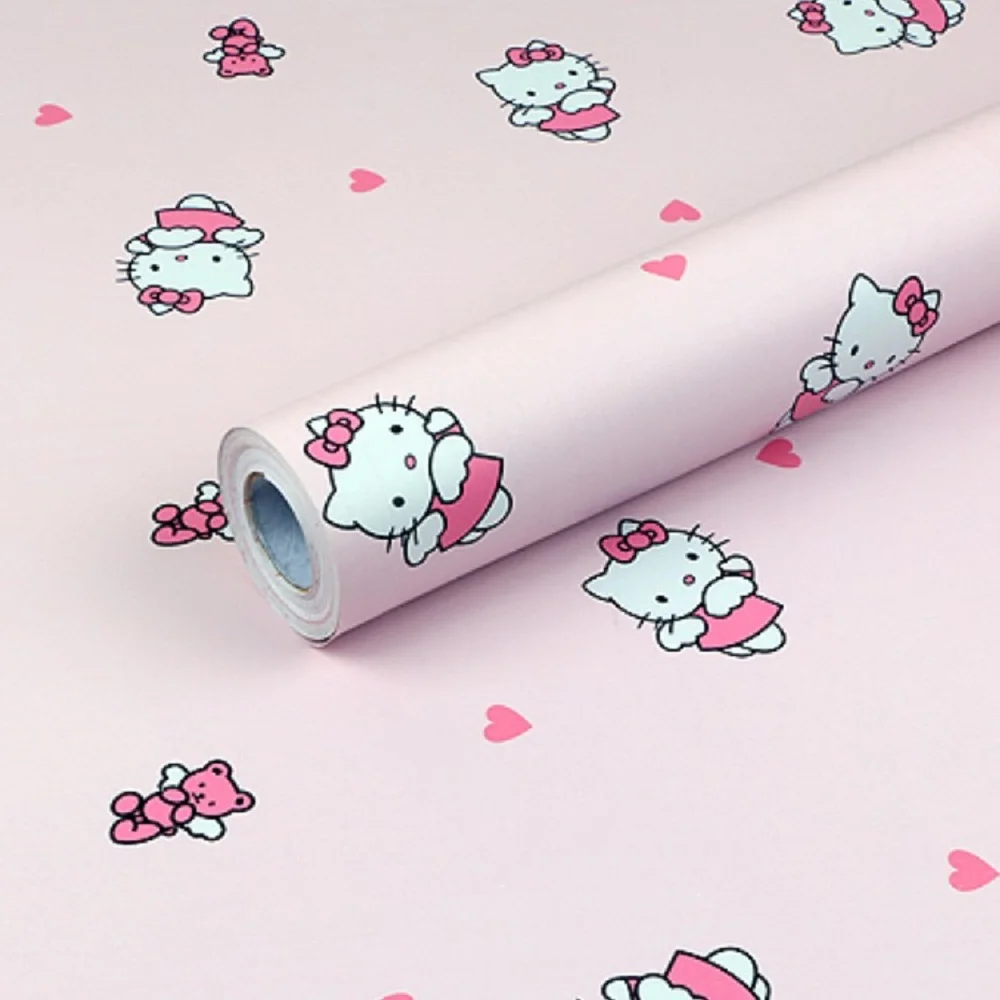 45 см X 1000 см HelloKitty, водонепроницаемые самоклеящиеся обои из ПВХ, настенные наклейки для гостиной, телевизора, стены, спальни, для детей, креативные
