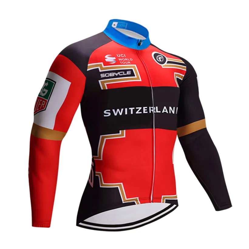 Зима 2019 Швейцария Команда pro Велоспорт Джерси MTB Ropa Ciclismo мужская термальная