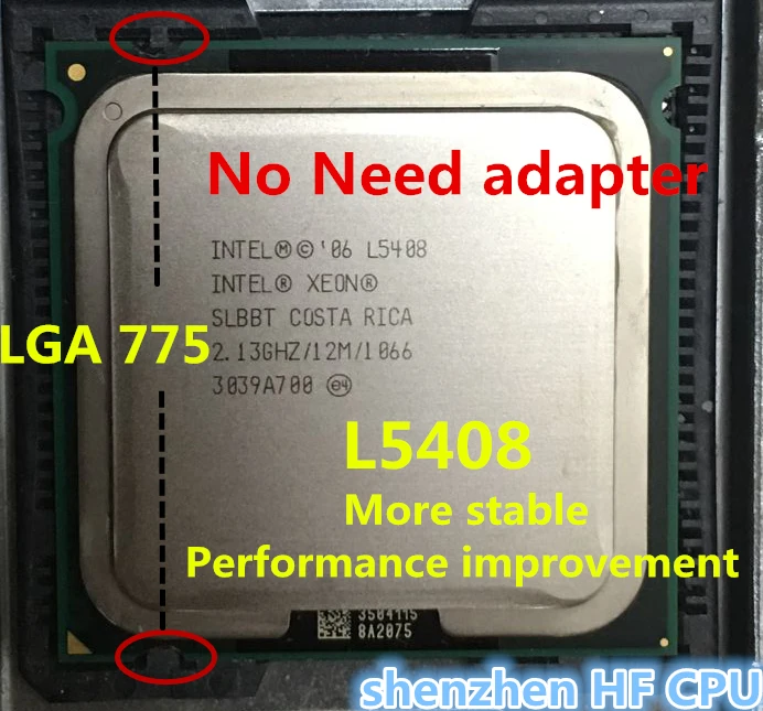 Lntel Xeon L5408 2 13 ГГц/12 м/1066 МГц/ЦП аналогичный ЦП LGA775 Core Quad Q8200 работает на материнской