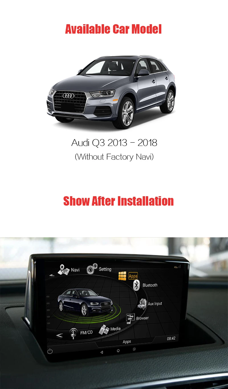 Realsun 8 дюймов Android 7,0 Audi Q3 3G ram 32G rom Восьмиядерный 4G сетевой 1024*600 HD Автомобильный мультимедийный плеер радио gps навигация
