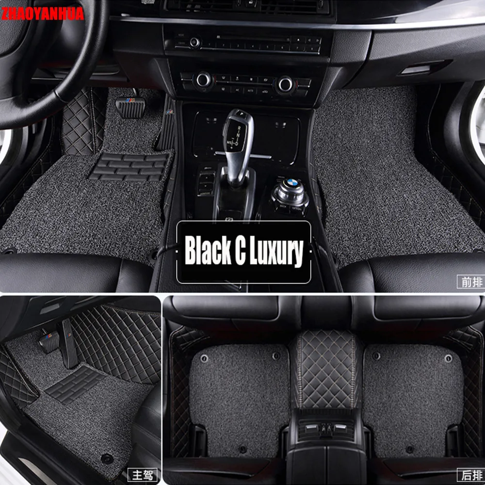 

ZHAOYANHUA car floor mats for Honda Accord CRV City HRV Vezel Crosstour Fit car-styling leather Anti-slip carpet liners