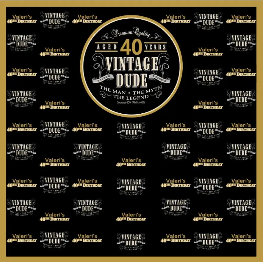 Изготовленный На Заказ Винтаж Dude 50th на день рождения фон Высокое качество