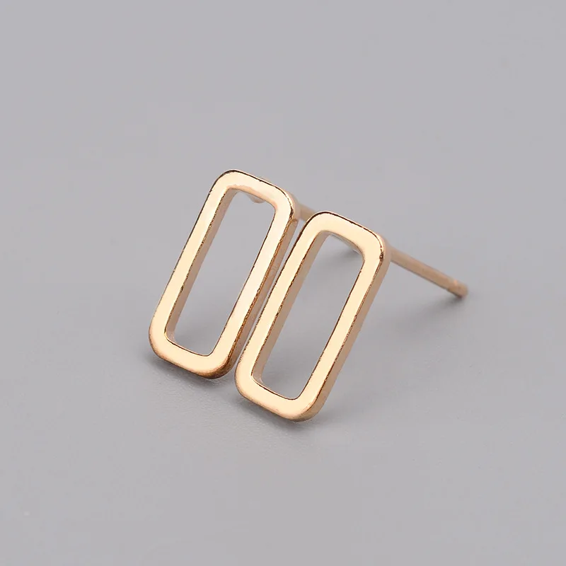 Серьги гвоздики женские из сплава трендовые полые треугольные круглые