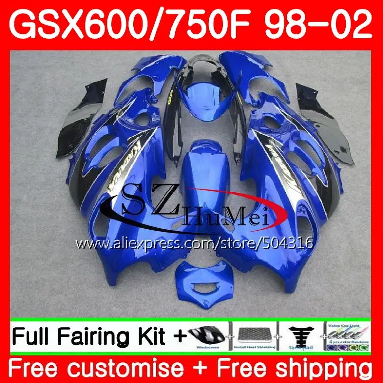 

Корпус для SUZUKI KATANA GSX600F GSXF 600 750 28SH.8 GSXF600 98 99 00 01 02 GSXF750 синий черный 1998 1999 2000 2001 2002 обтекатели